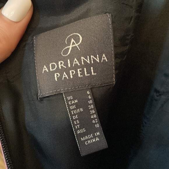 ADRIANNA PAPELL Illusion Neck Floral Mikado Gown NWT - Picture 12 of 16